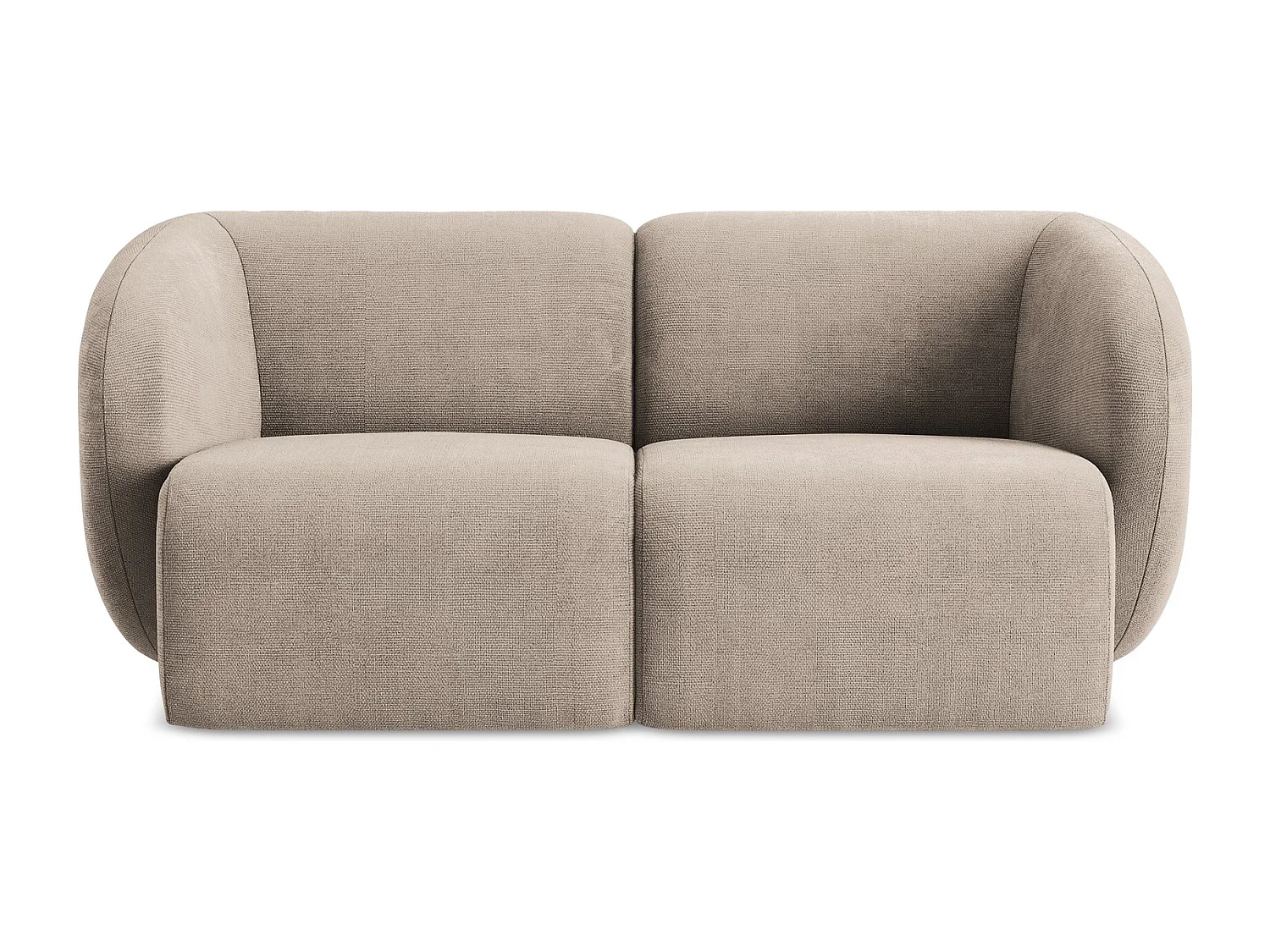 Canapé modulable 2 places en tissu chenille - beige foncé - LANI