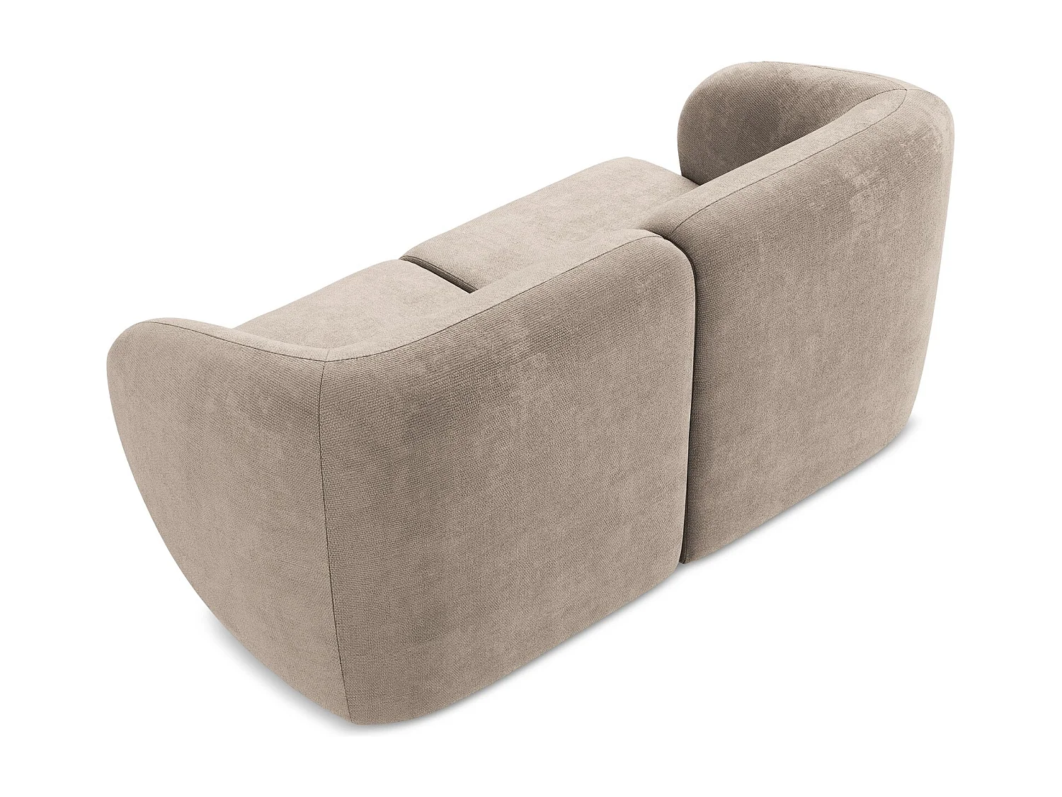2-Sitzer Sofa - - Chenille - Dunkelbeige - LANI