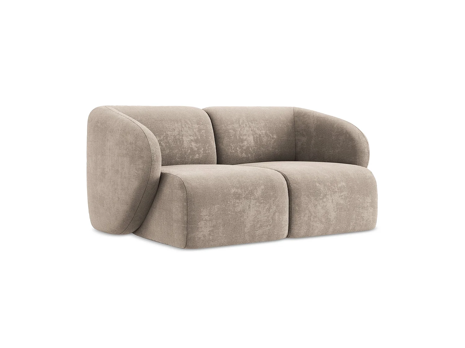 Tweezits modulaire bank van donkerbeige chenille stof - CERVO