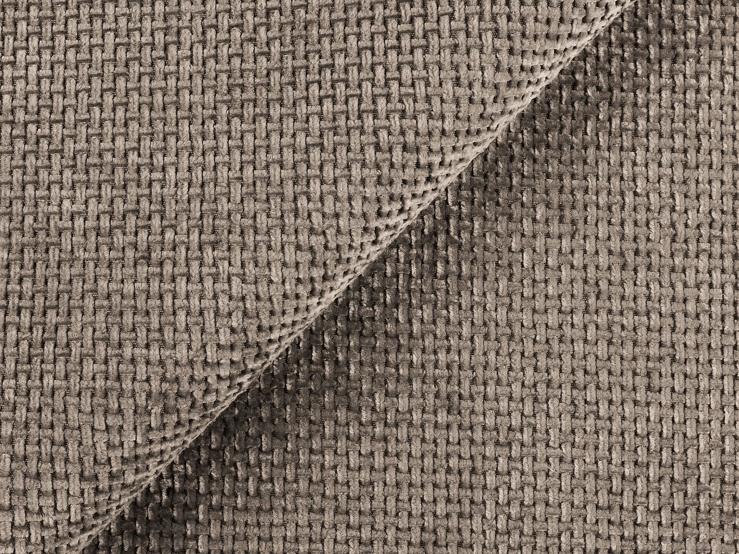 Tweezits modulaire bank van donkerbeige chenille stof - CERVO