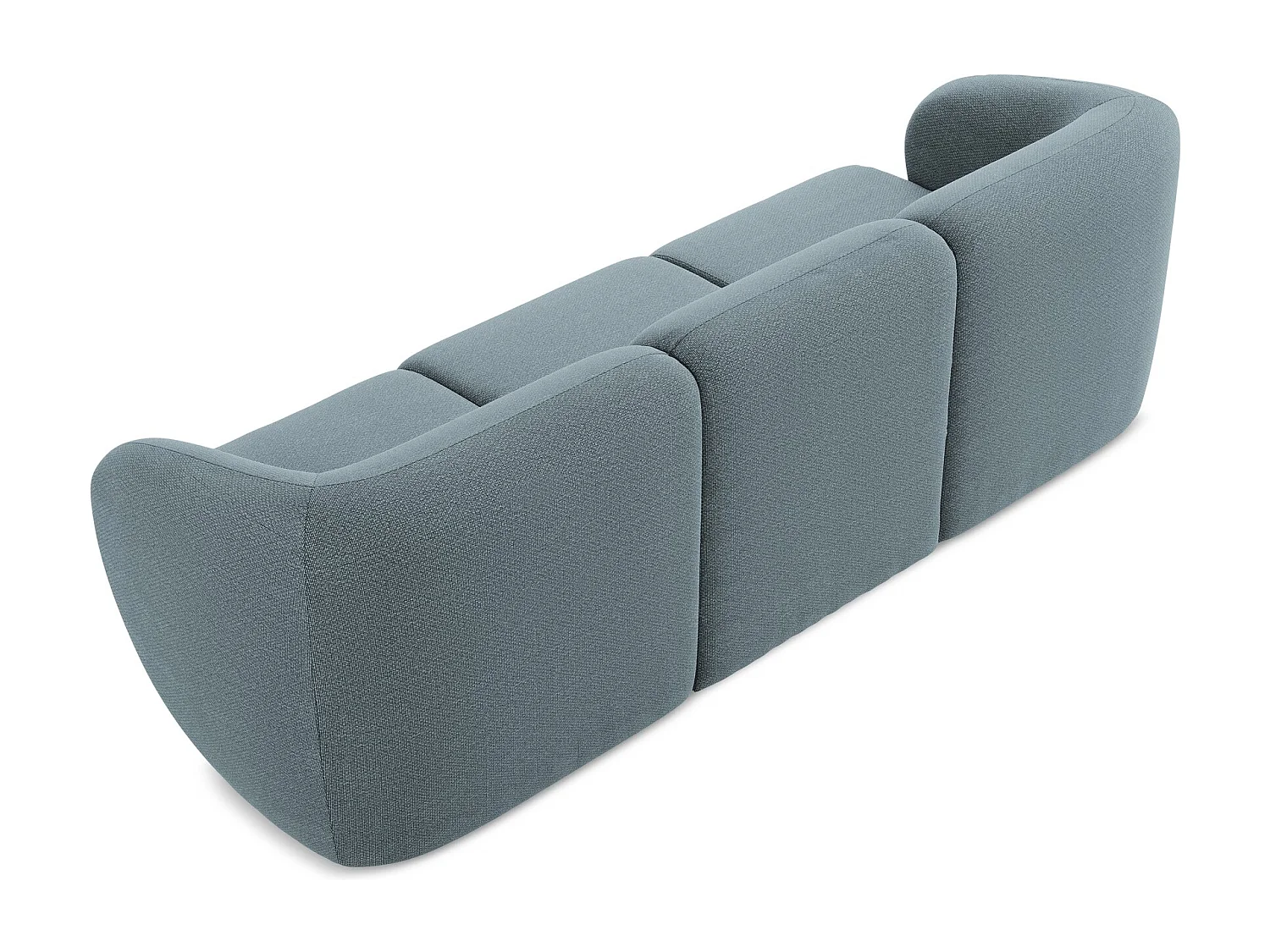 Canapé modulable 3 places en tissu bouclette - jeans - LANI