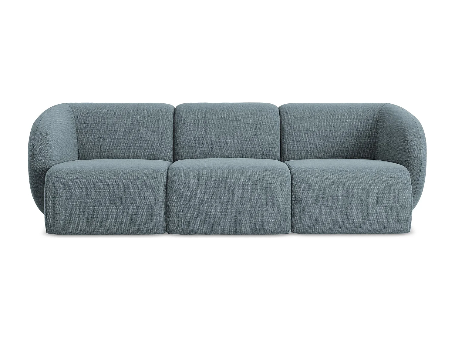 Canapé modulable 3 places en tissu bouclette - jeans - LANI