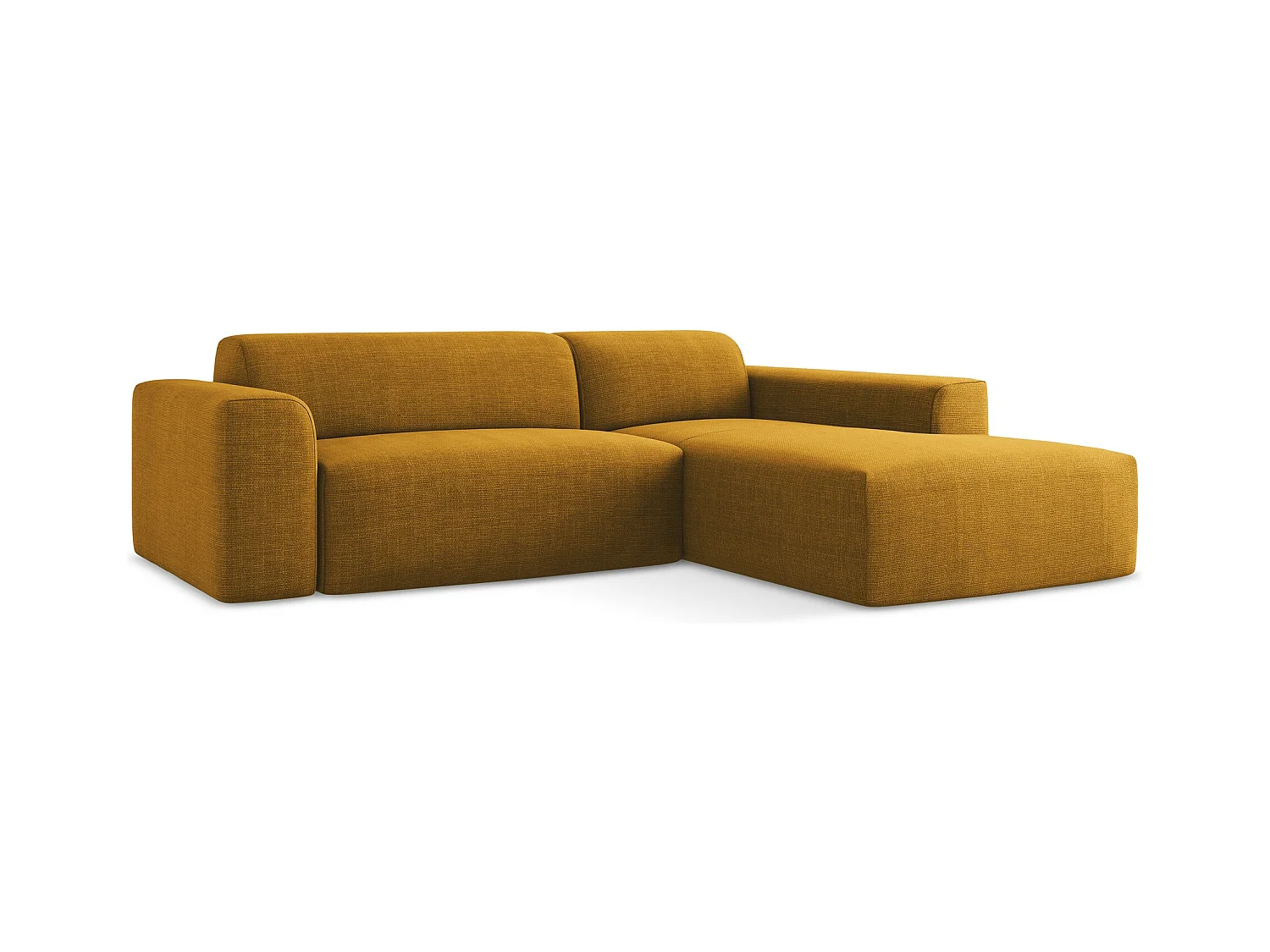 3-Sitzer Modulares Ecksofa - Ecke Rechts - Strukturstoff - Senf - KELI
