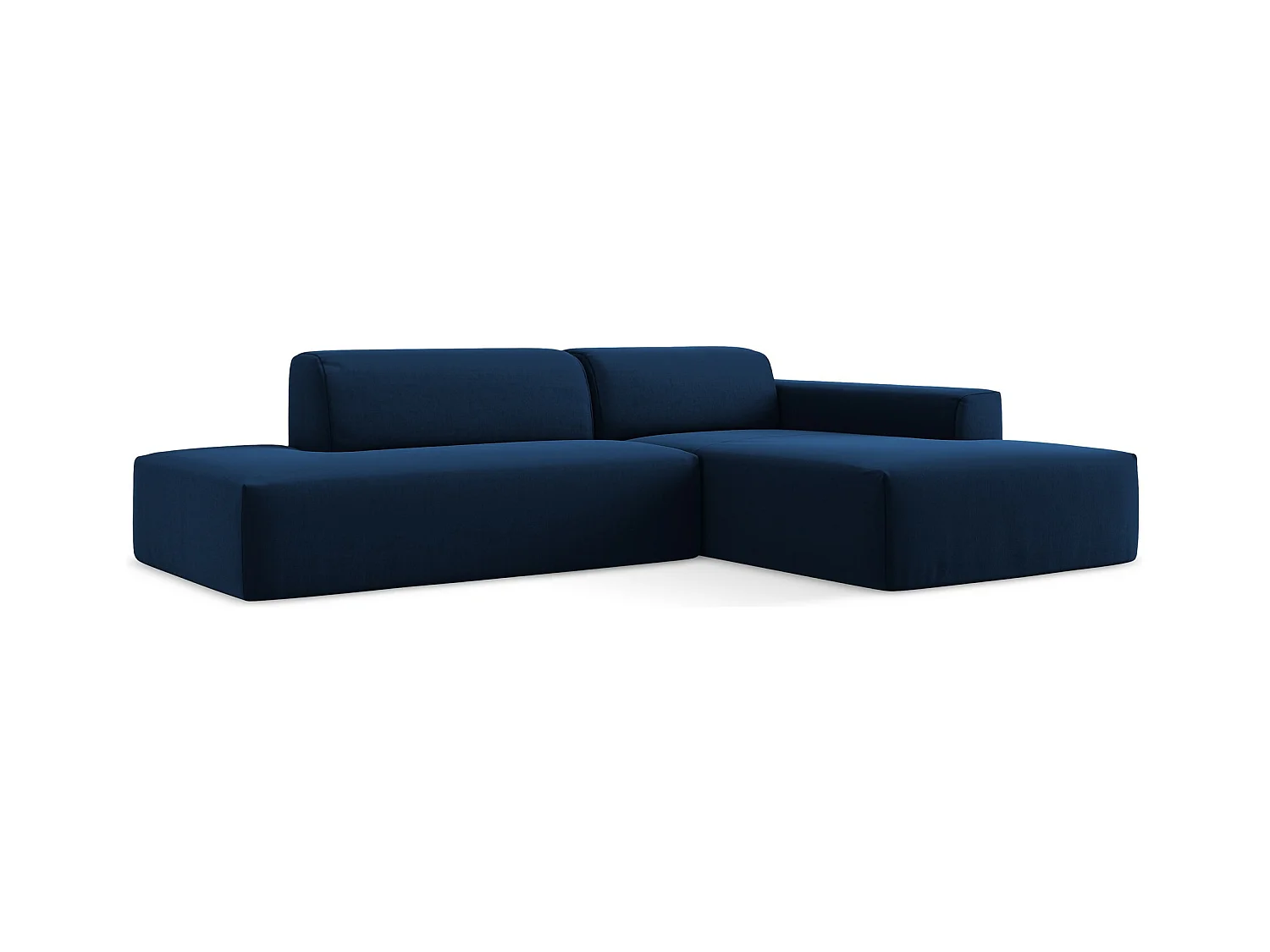 3-Sitzer Modulares Ecksofa - Ecke Links - Samt - Königsblau - KELI