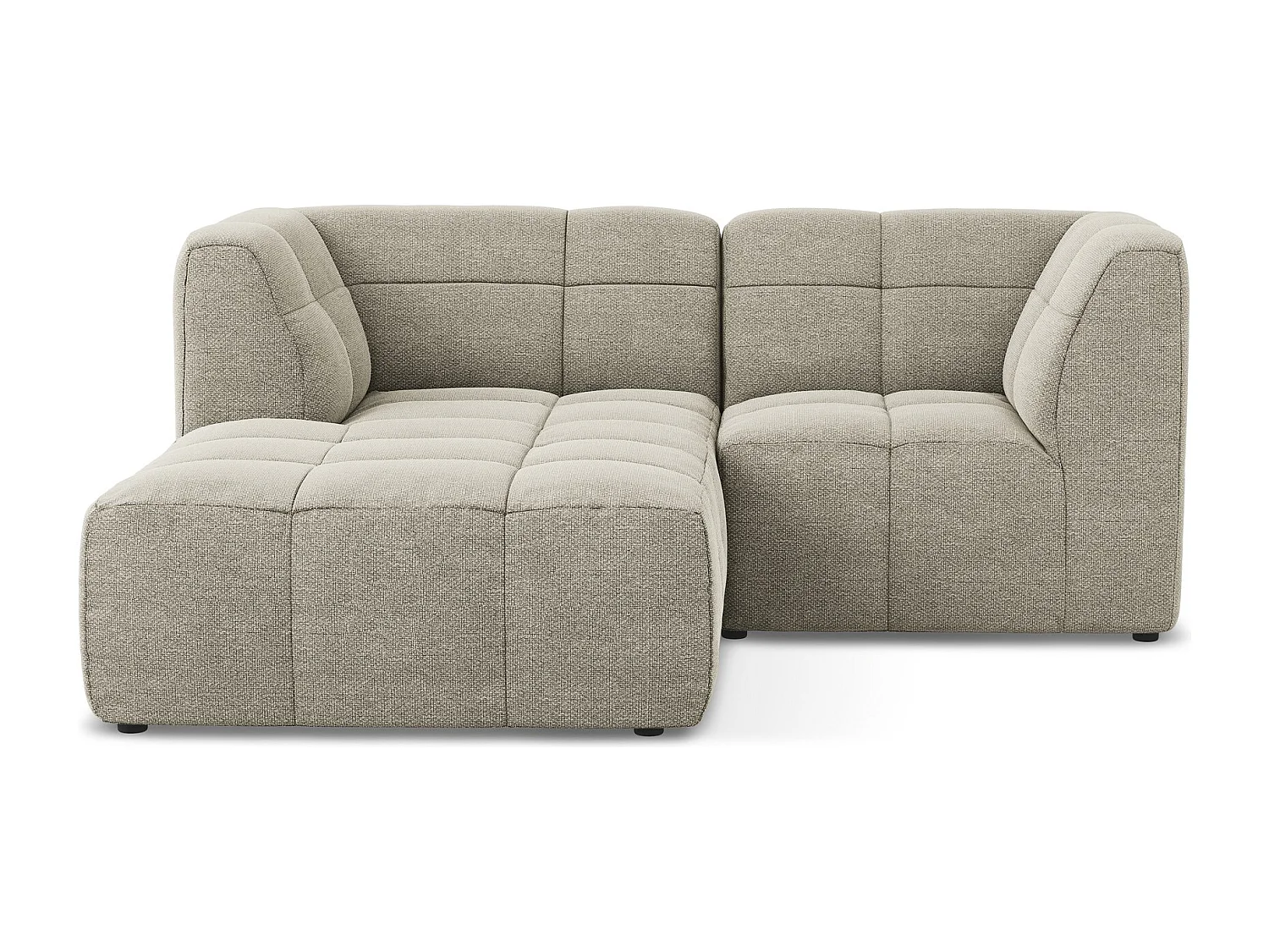 Modulaire hoekbank links van taupe bouclé - ALOHA