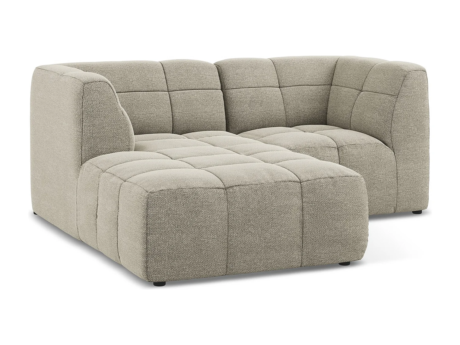 Modulaire hoekbank links van taupe bouclé - ALOHA