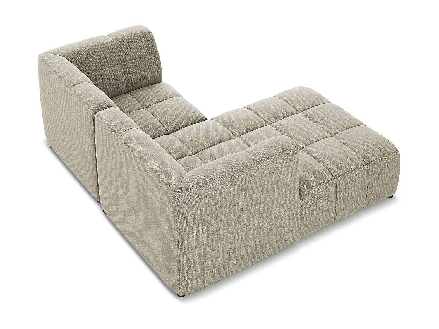 Modulaire hoekbank links van taupe bouclé - ALOHA