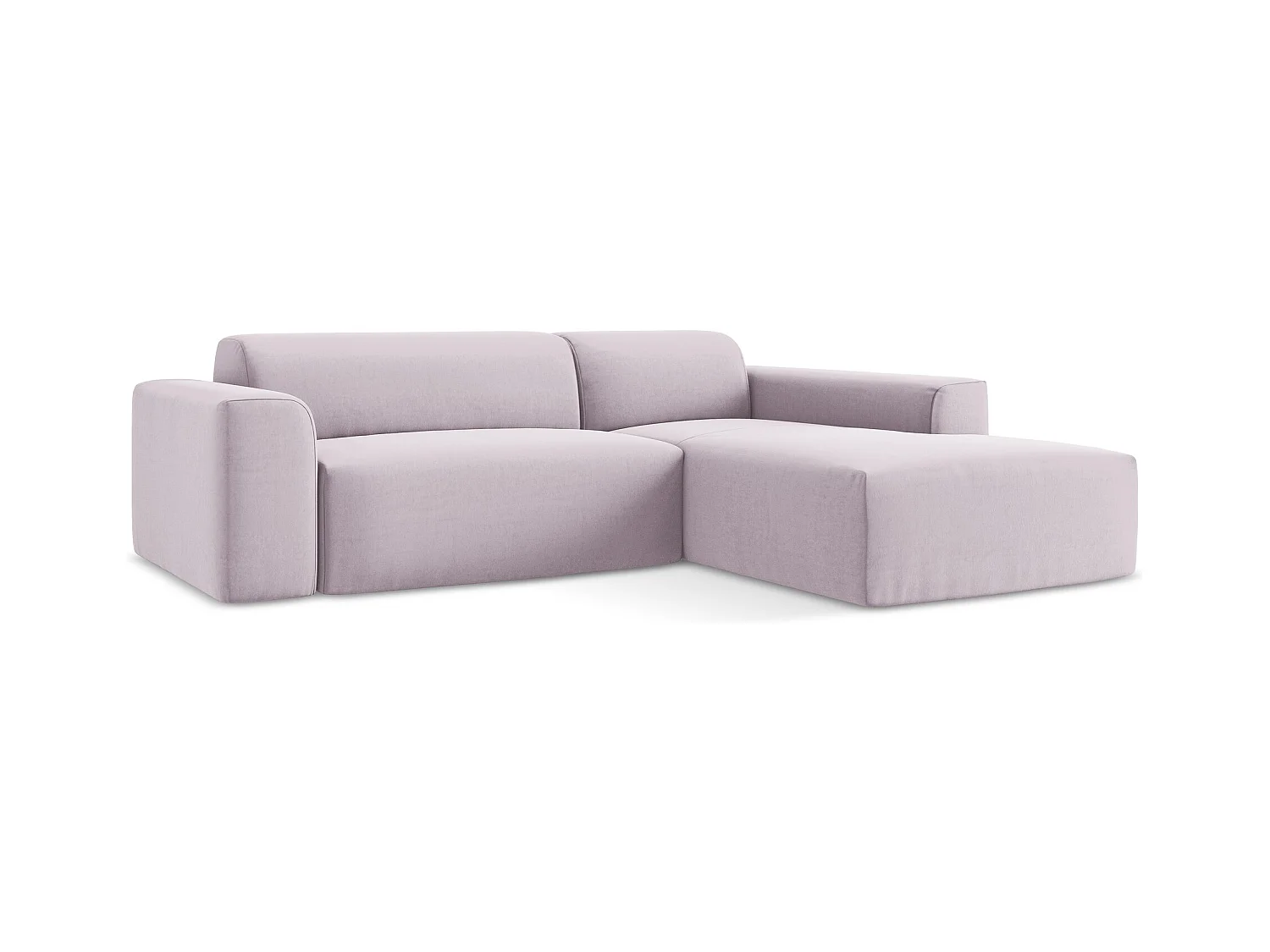 Modulaire hoekbank rechts van lavendel velours - KELI