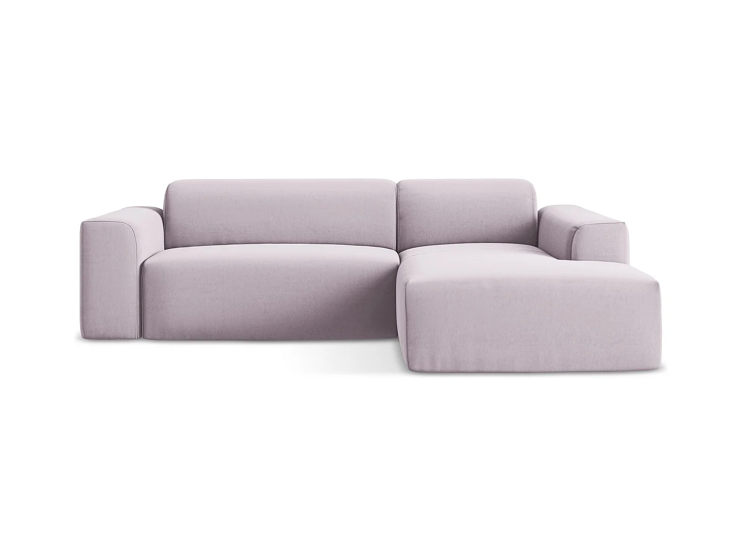 Modulaire hoekbank rechts van lavendel velours - KELI