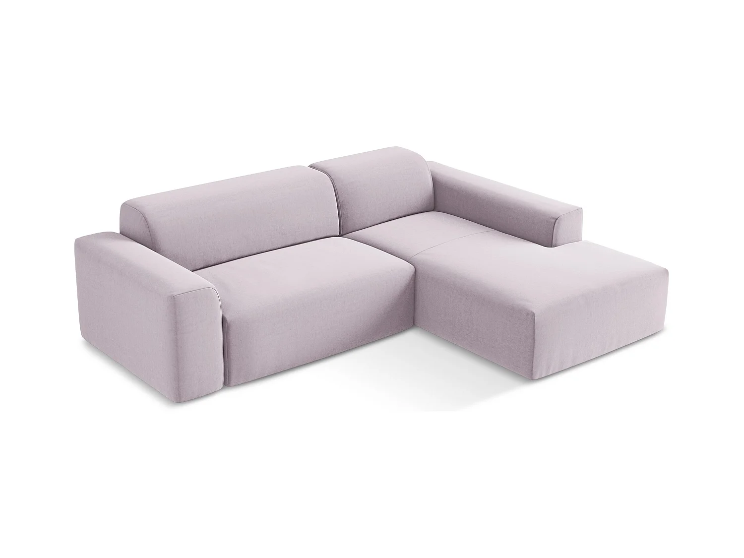 Modulaire hoekbank rechts van lavendel velours - KELI