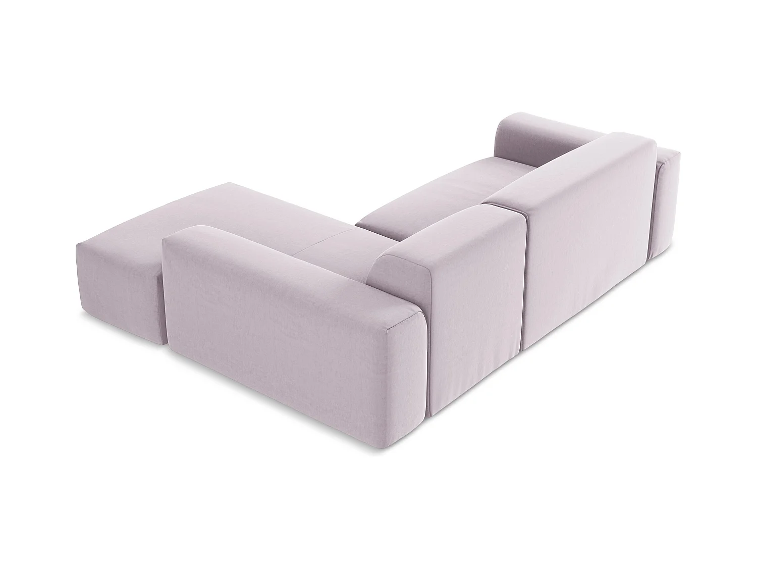 Modulaire hoekbank rechts van lavendel velours - KELI