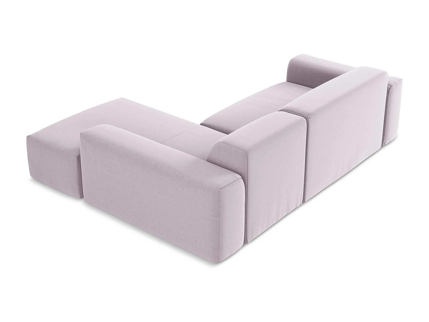 Canapé d'angle 3 places modulaire droit en velours - lavande - KELI