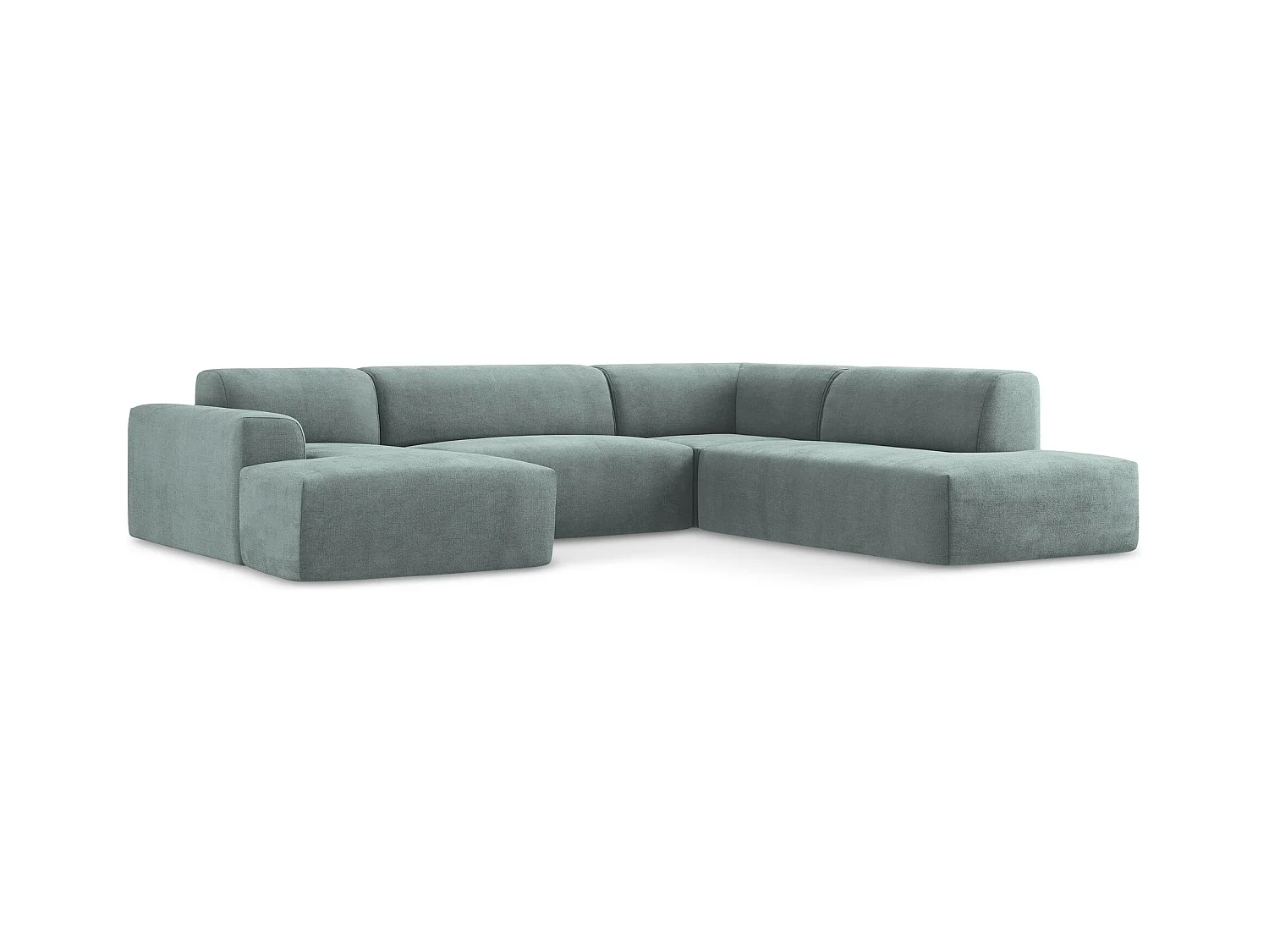 Große Wohnlandschaft Rechts - - Strukturstoff - Jeans - KELI