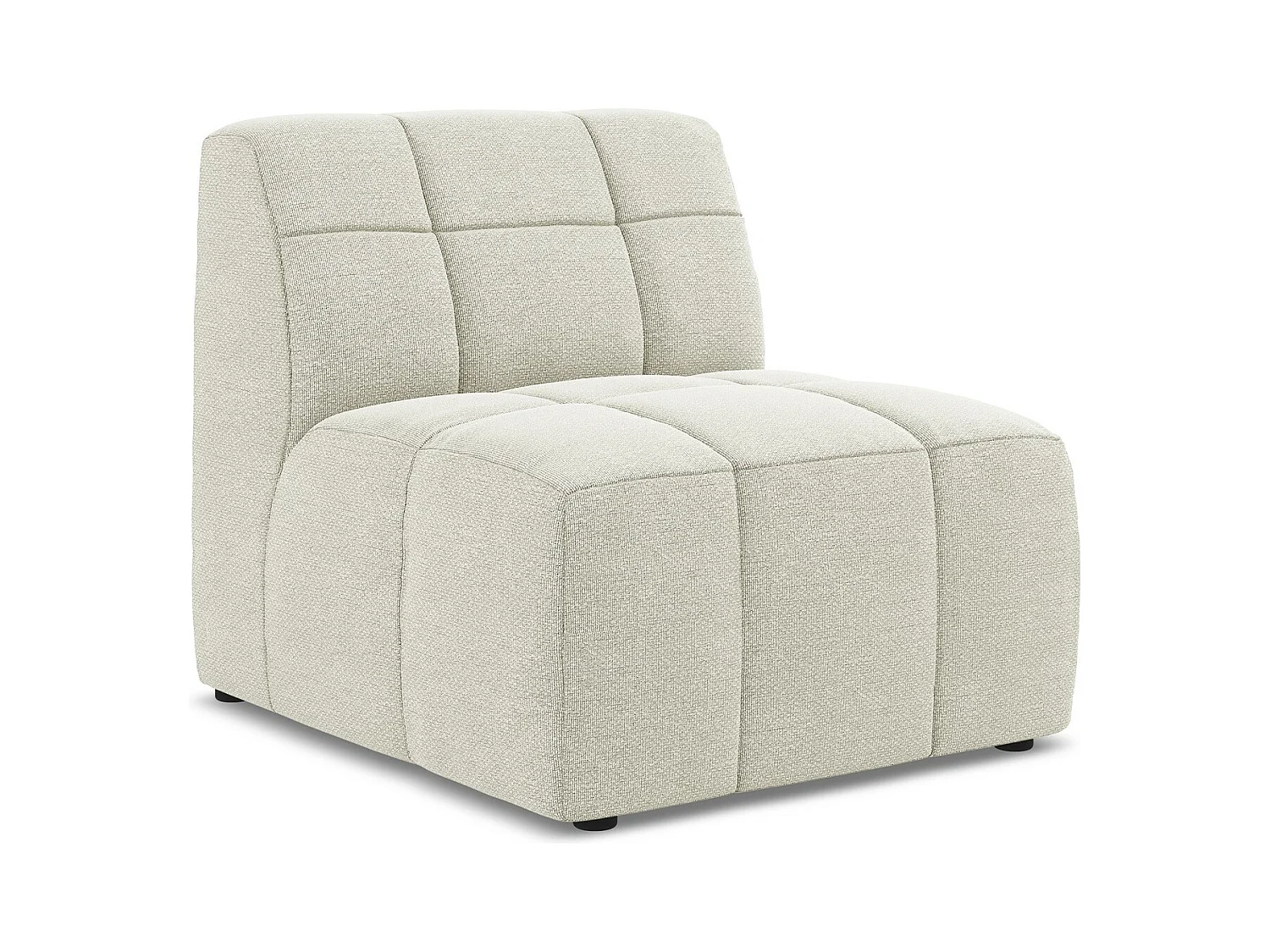 Fauteuil pour canapé modulable en tissu bouclette - sable - ALOHA
