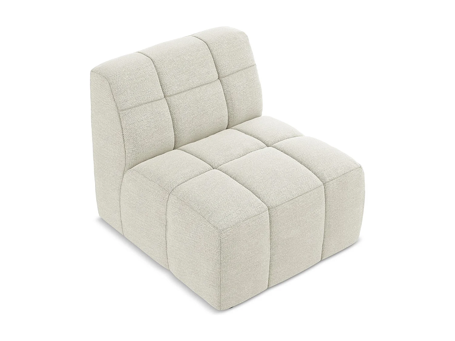 Fauteuil pour canapé modulable en tissu bouclette - sable - ALOHA