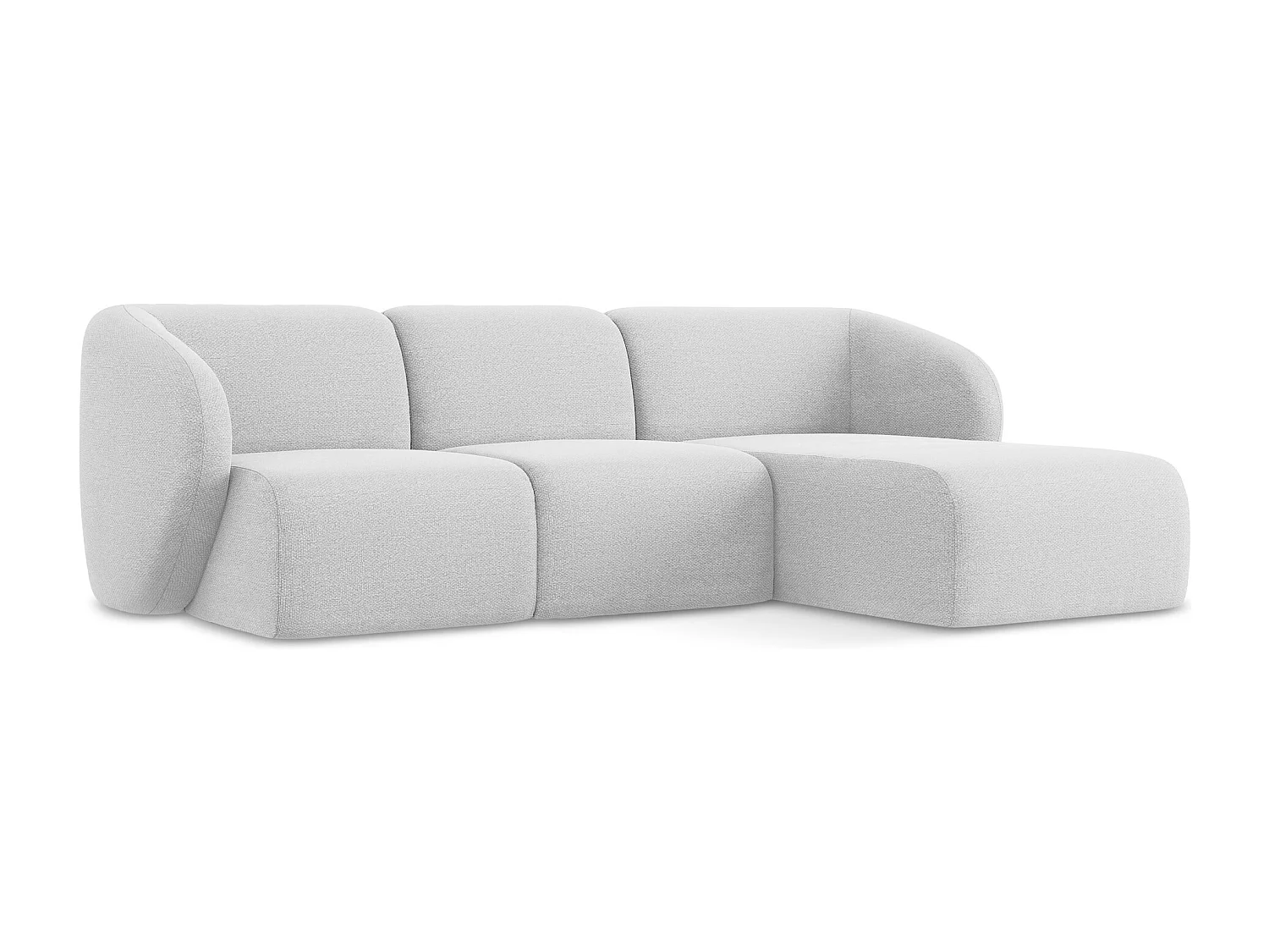 Modulaire hoekbank rechts van zilver bouclé - LANI