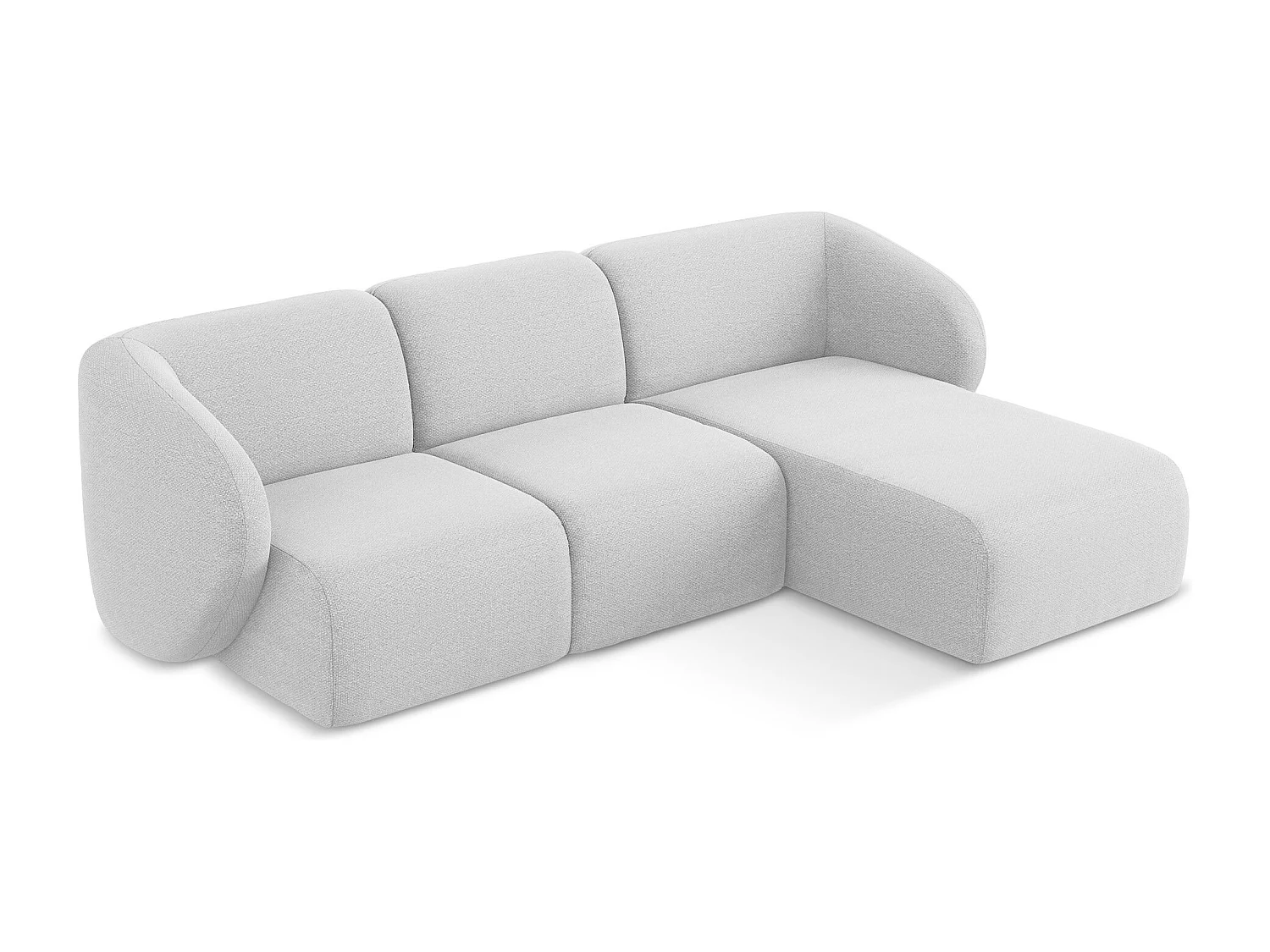 Modulaire hoekbank rechts van zilver bouclé - LANI