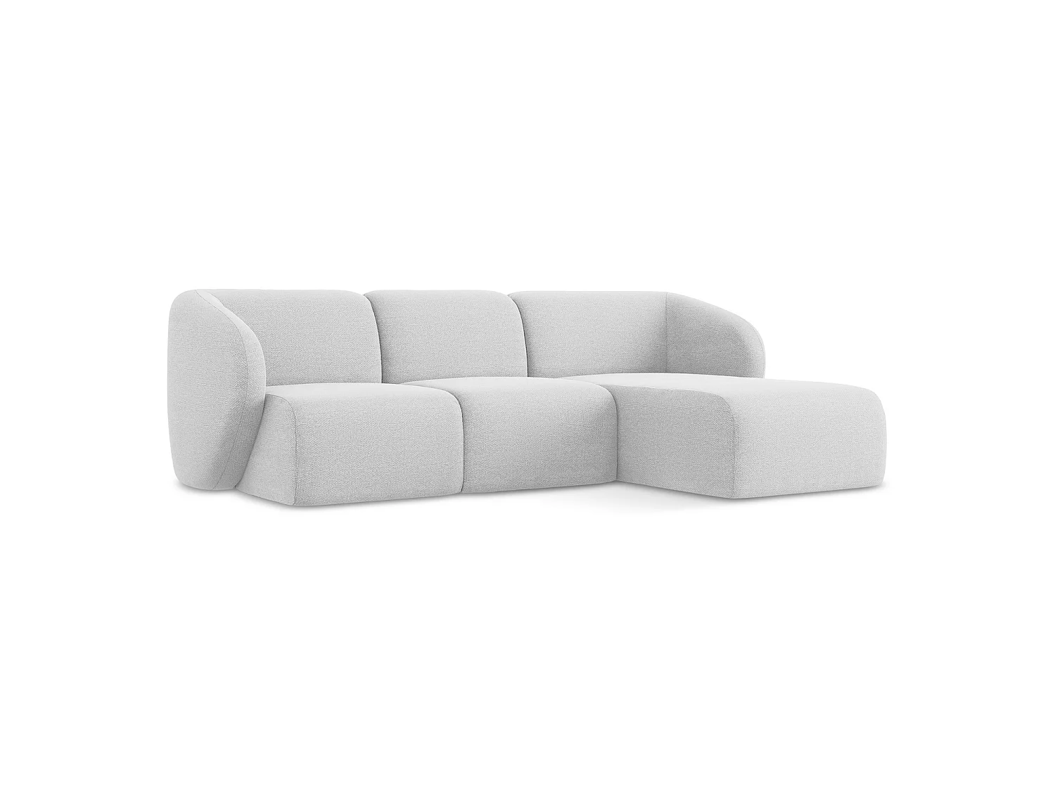 Modulaire hoekbank rechts van zilver bouclé - CERVO