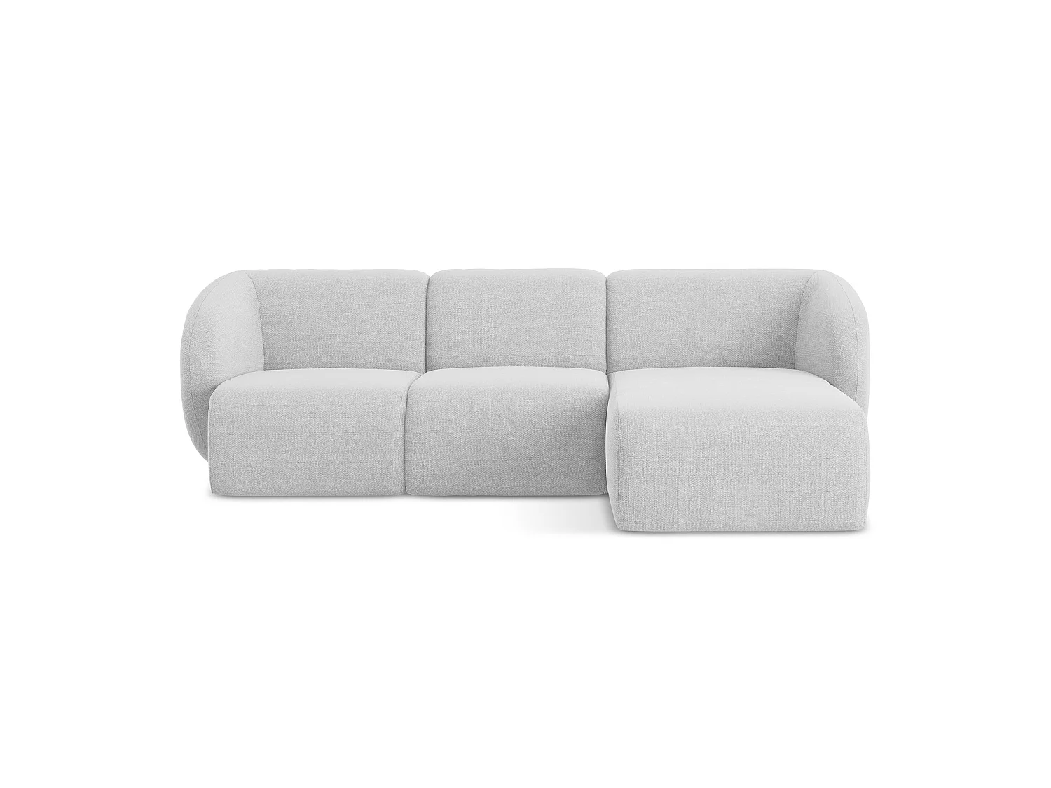 Modulaire hoekbank rechts van zilver bouclé - CERVO