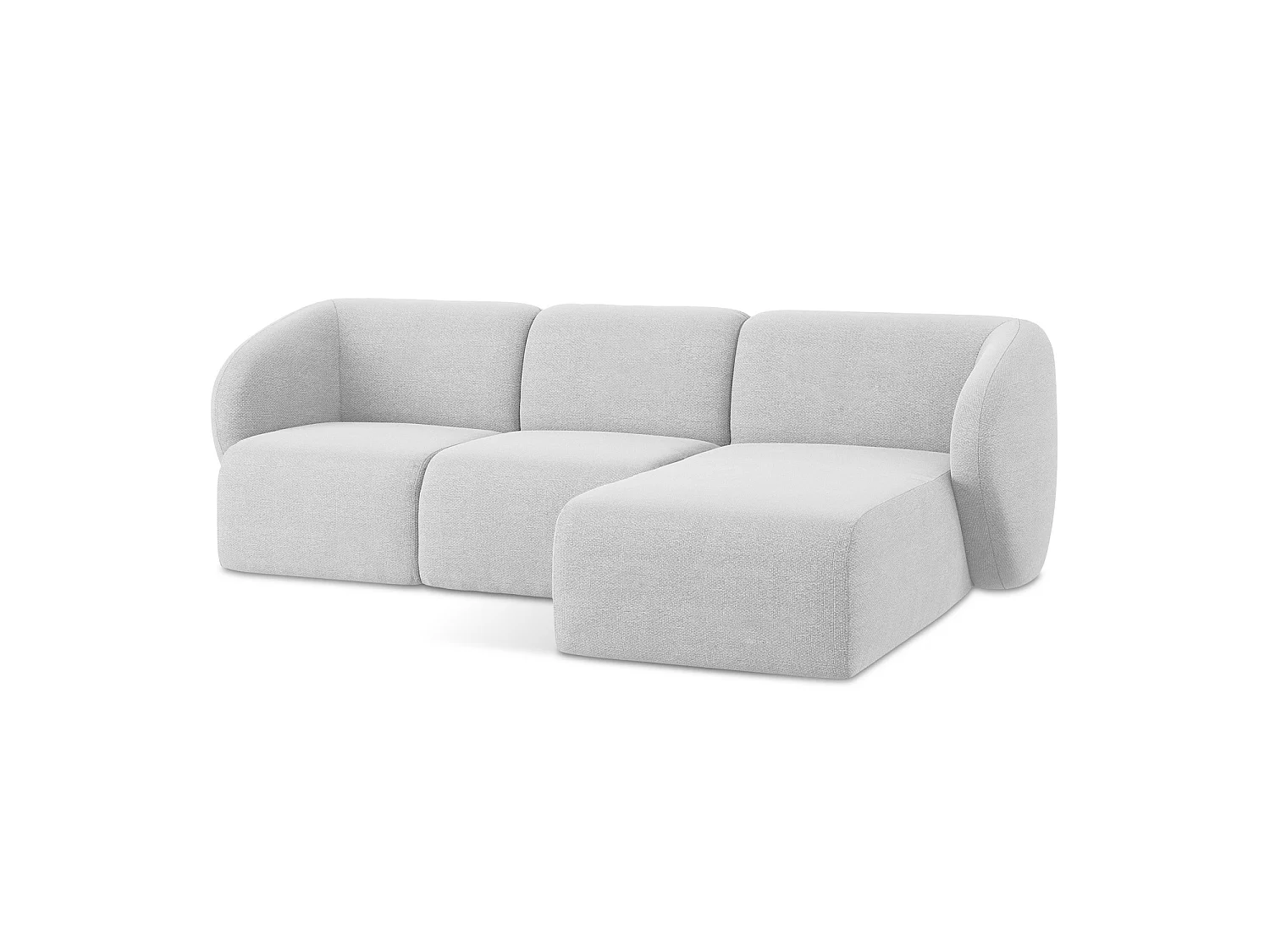 Modulaire hoekbank rechts van zilver bouclé - CERVO