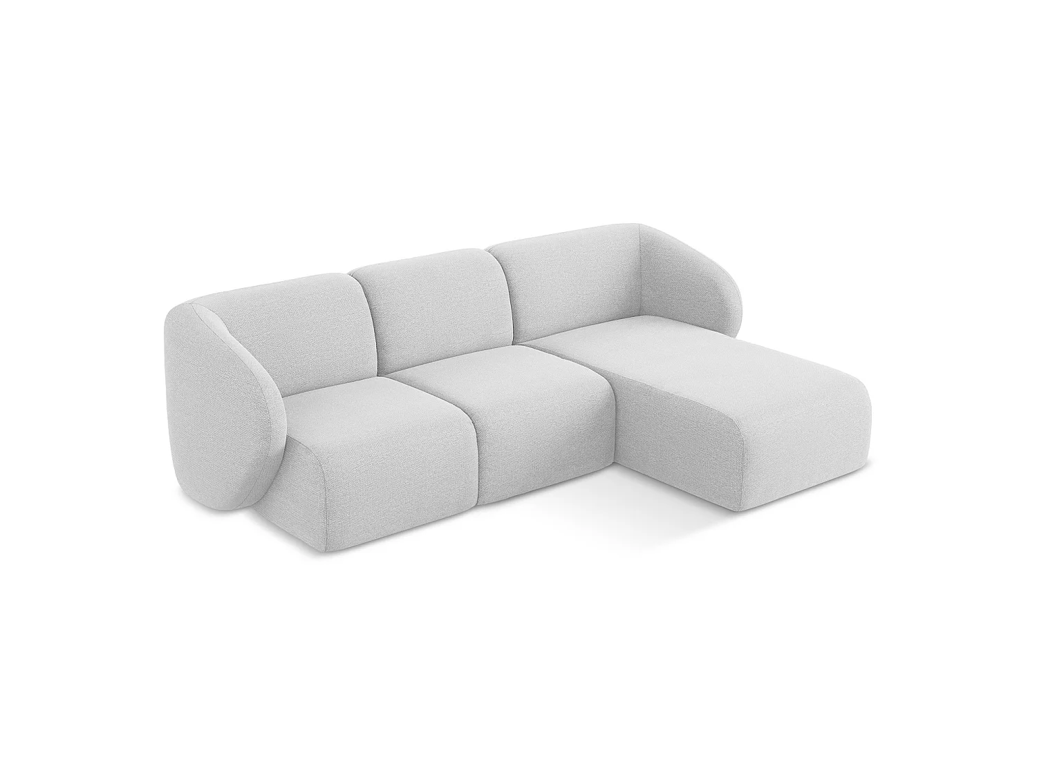 Modulaire hoekbank rechts van zilver bouclé - CERVO