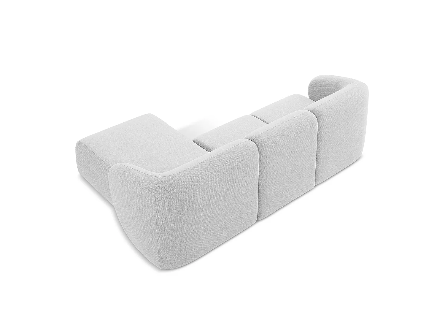 Modulaire hoekbank rechts van zilver bouclé - CERVO