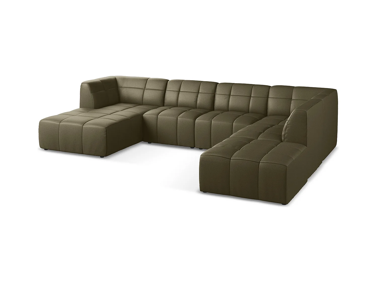 Große Wohnlandschaft - - Kunstleder - Olive - ALOHA