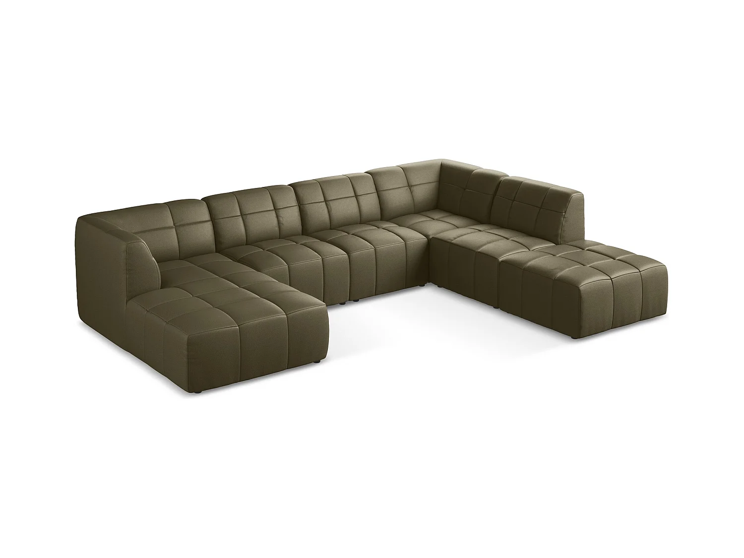 Große Wohnlandschaft - - Kunstleder - Olive - ALOHA