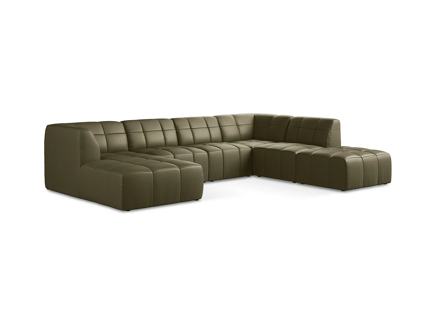 Große Wohnlandschaft - - Kunstleder - Olive - ALOHA