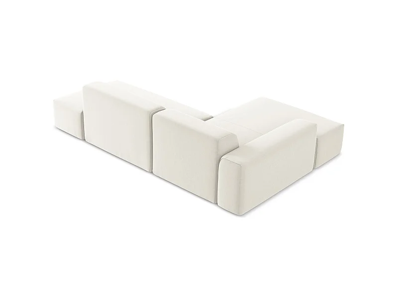 3-Sitzer Modulares Ecksofa - Ecke Rechts - Samt - Hell beige - KELI