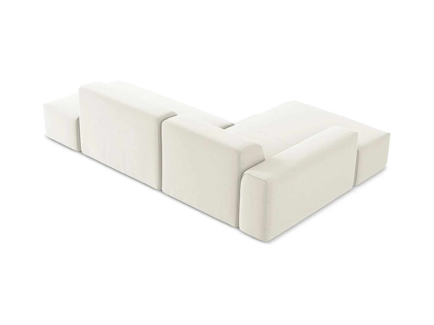 Modulaire hoekbank rechts van lichtbeige velours - KELI