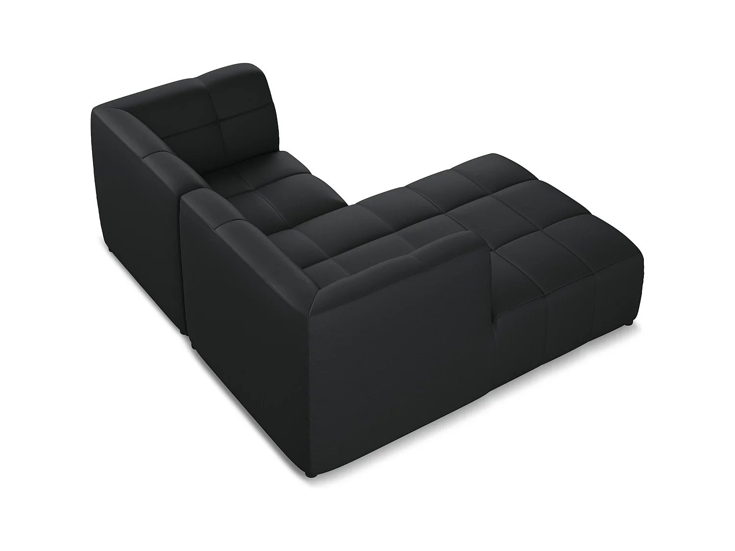 Canapé d'angle 2,5 places modulaire gauche en similicuir - noir - ALOHA