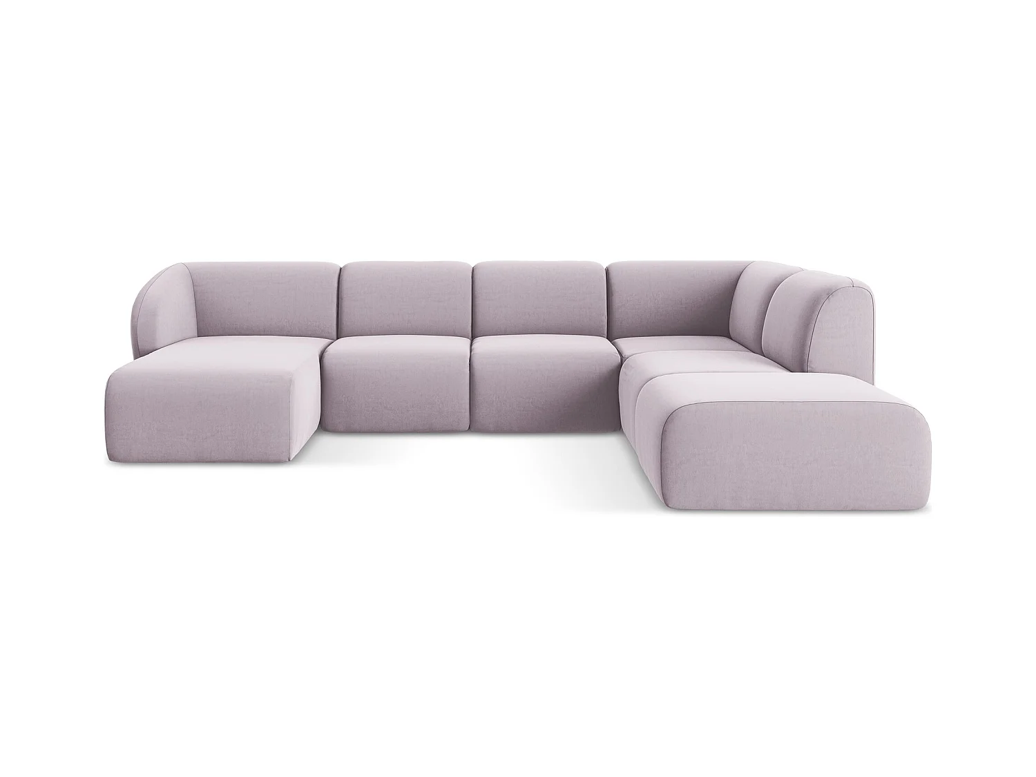 Große Wohnlandschaft Rechts - - Samt - Lavendel - LANI