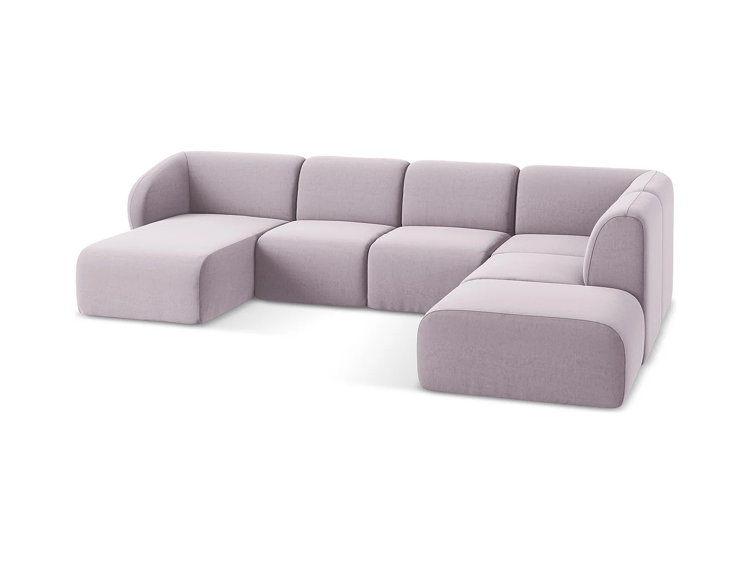 Große Wohnlandschaft Rechts - - Samt - Lavendel - LANI
