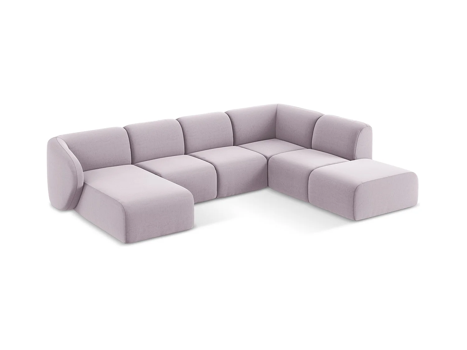 Große Wohnlandschaft Rechts - - Samt - Lavendel - LANI