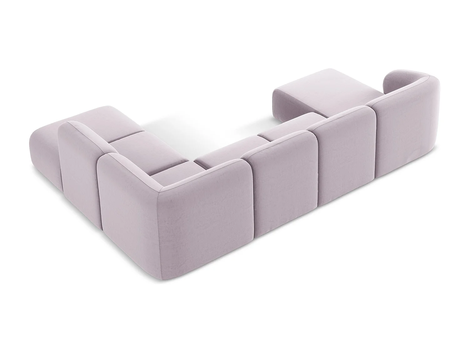 Große Wohnlandschaft Rechts - - Samt - Lavendel - LANI