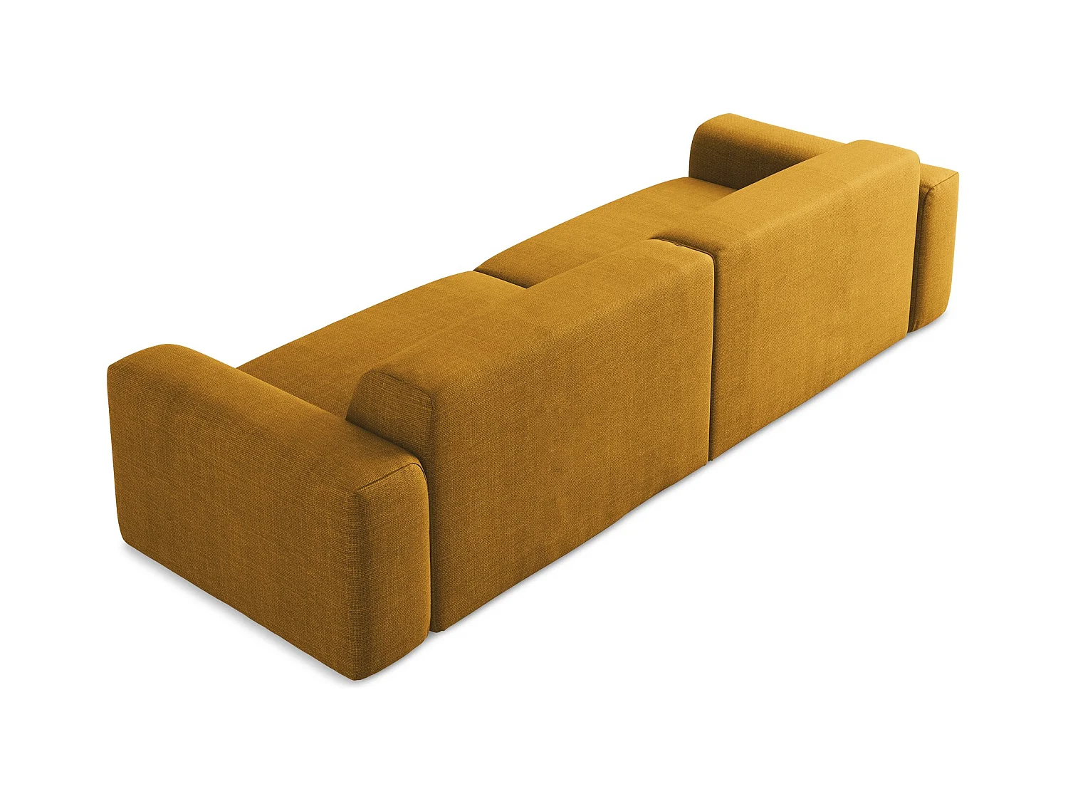 Vierzits modulaire bank van mosterdgeel textuurstof - KELI