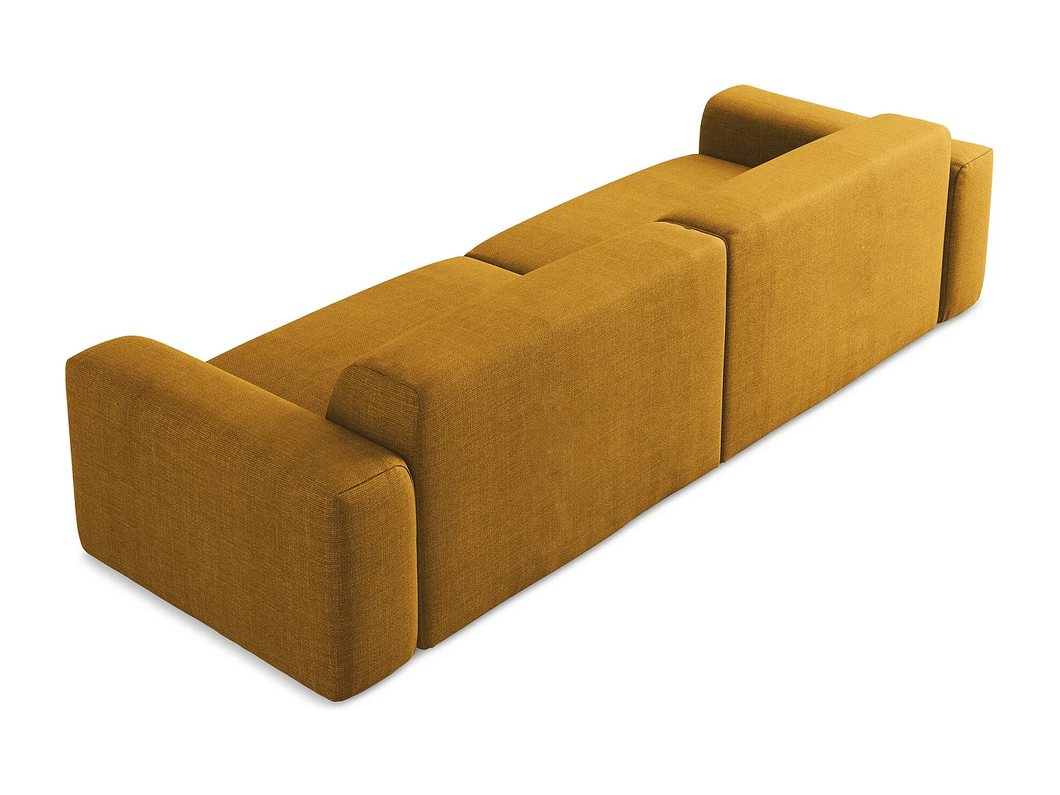 Canapé modulable 4 places en tissu texturé - moutarde - KELI