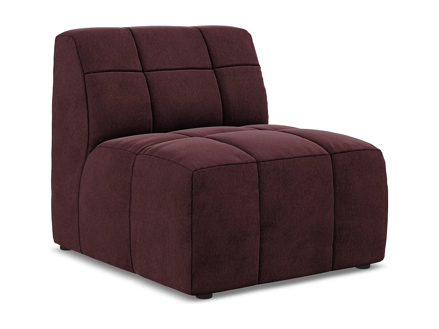 Fauteuil pour canapé modulable en velours - bourgogne - ALOHA