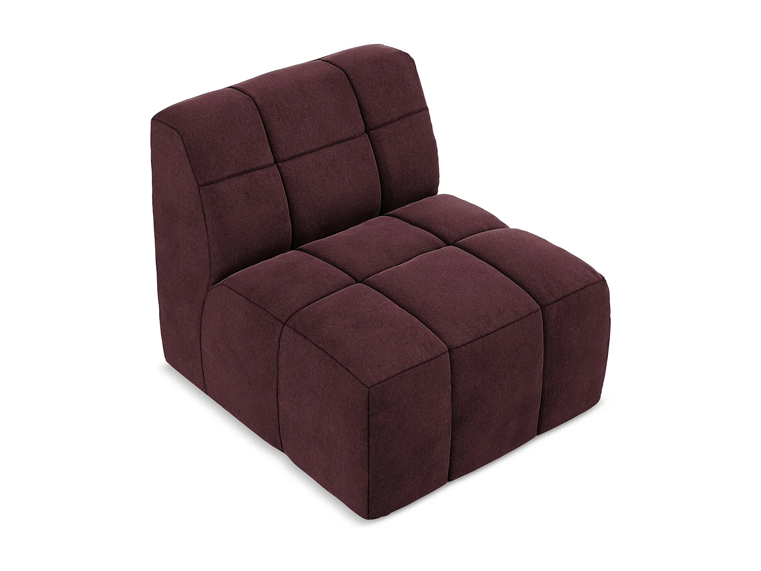 Fauteuil pour canapé modulable en velours - bourgogne - ALOHA