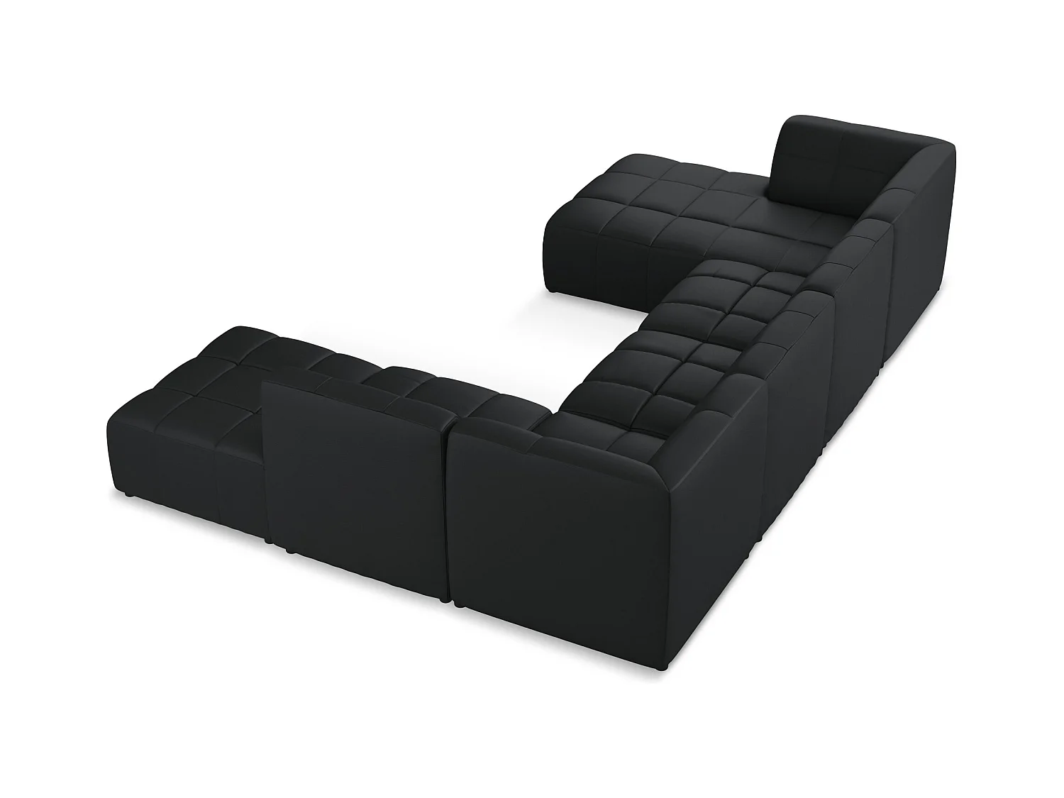 Große Wohnlandschaft - - Kunstleder - Schwarz - ALOHA