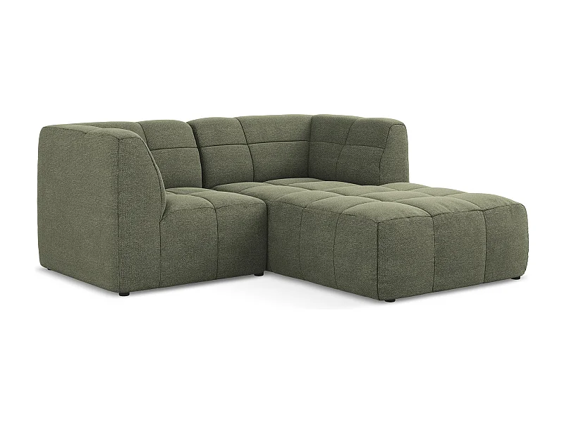 2,5-Sitzer Modulares Ecksofa - Ecke Rechts - Bouclé - Olive - ALOHA