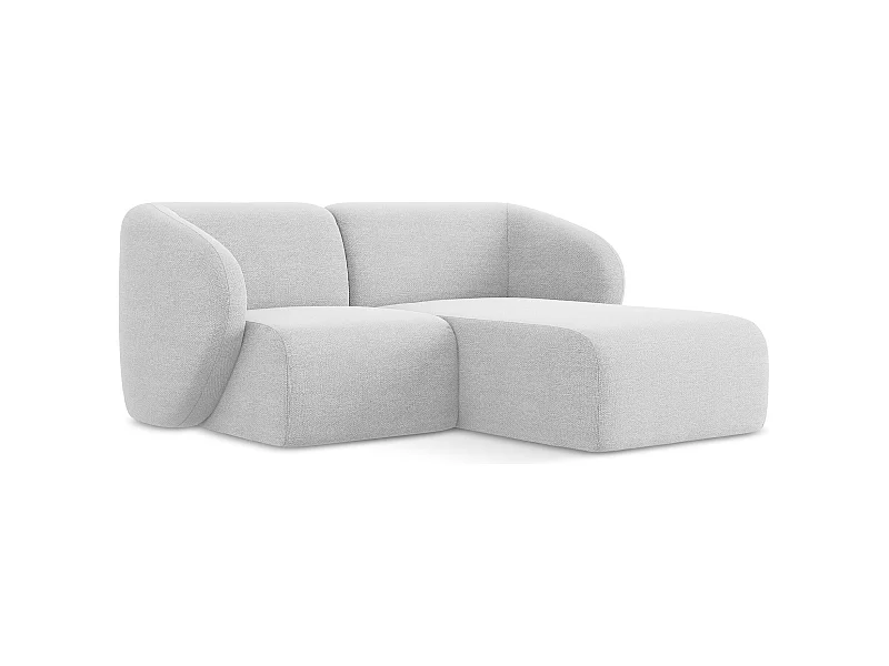 2,5-Sitzer Modulares Ecksofa - Ecke Rechts - Bouclé - Silber - LANI