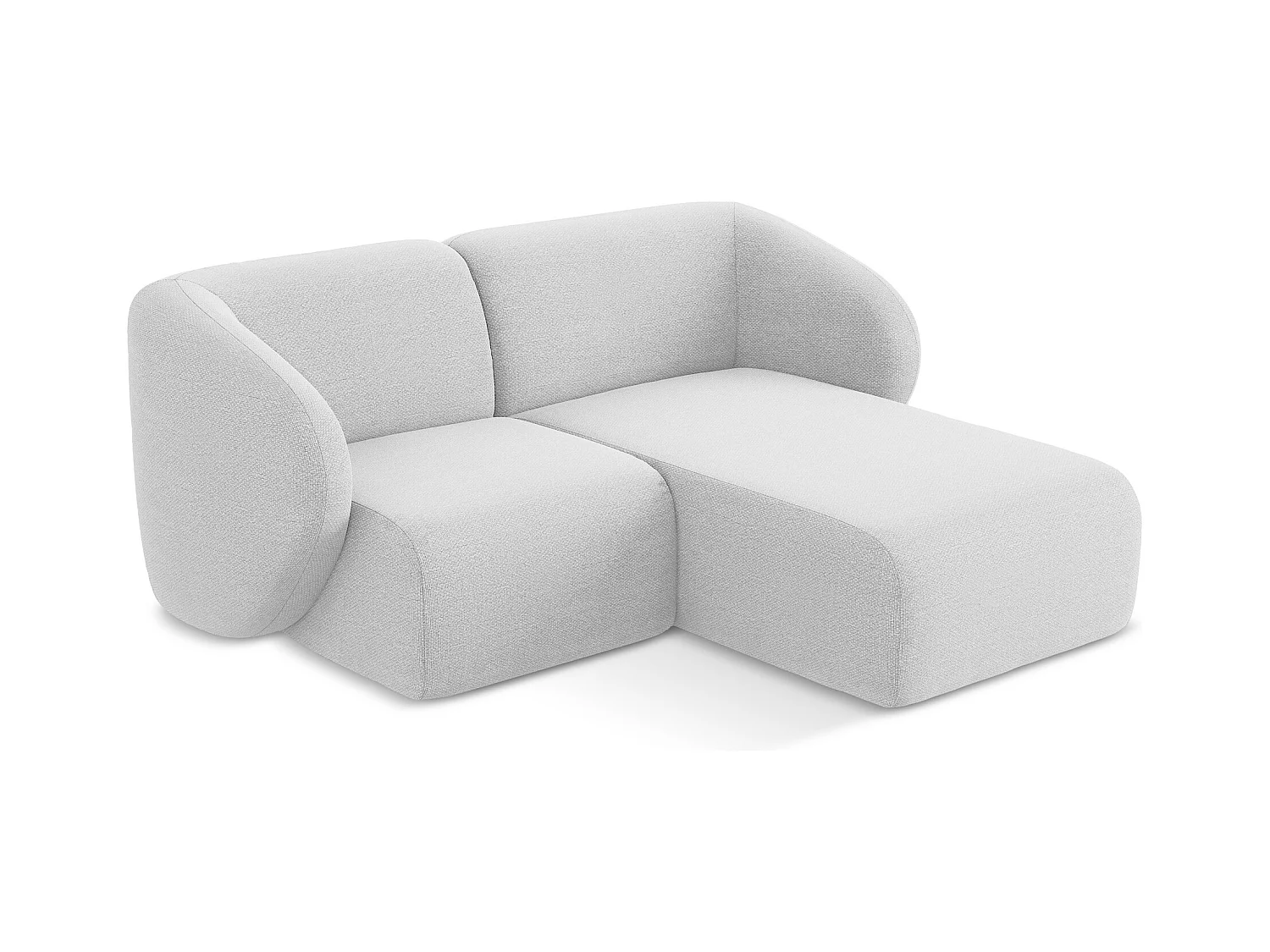 Modulaire hoekbank rechts van zilver bouclé - LANI