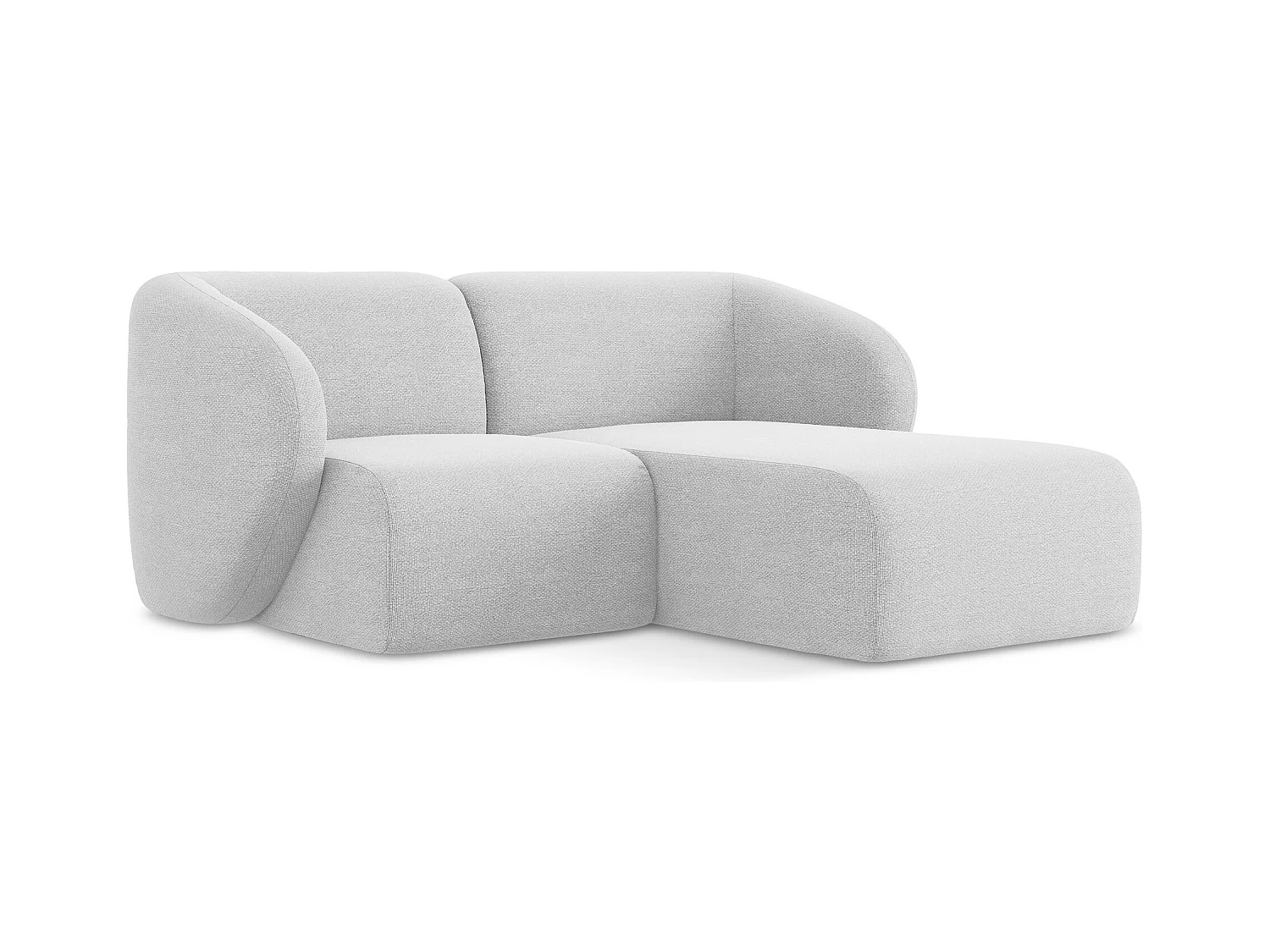 2,5-Sitzer Modulares Ecksofa - Ecke Rechts - Bouclé - Silber - LANI