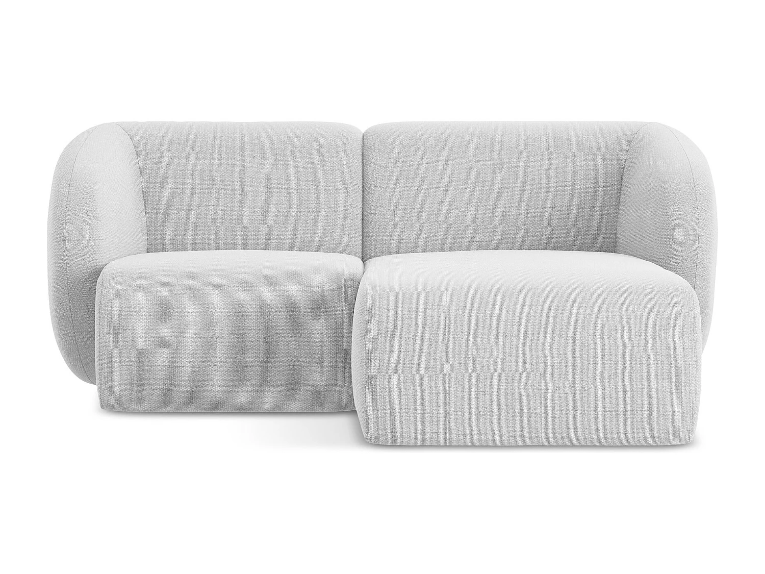 Modulaire hoekbank rechts van zilver bouclé - LANI