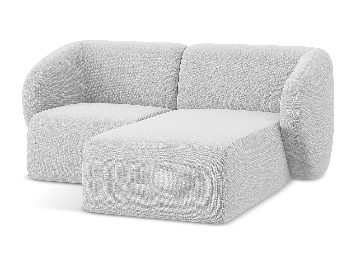 Modulaire hoekbank rechts van zilver bouclé - LANI