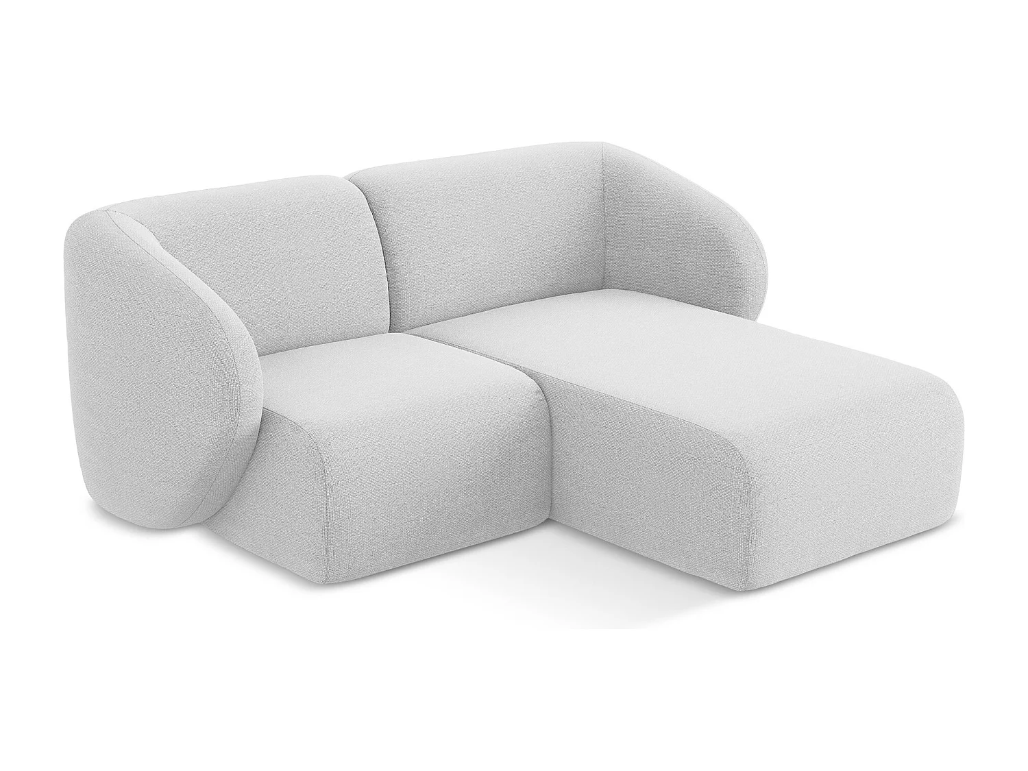 Modulaire hoekbank rechts van zilver bouclé - LANI