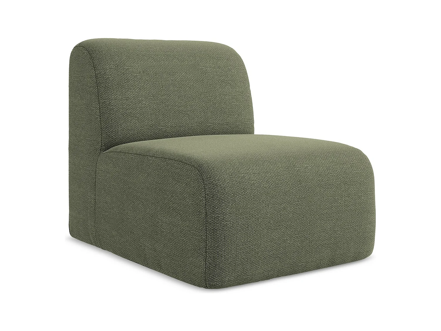 Fauteuil pour canapé modulable en tissu bouclette - olive - LANI