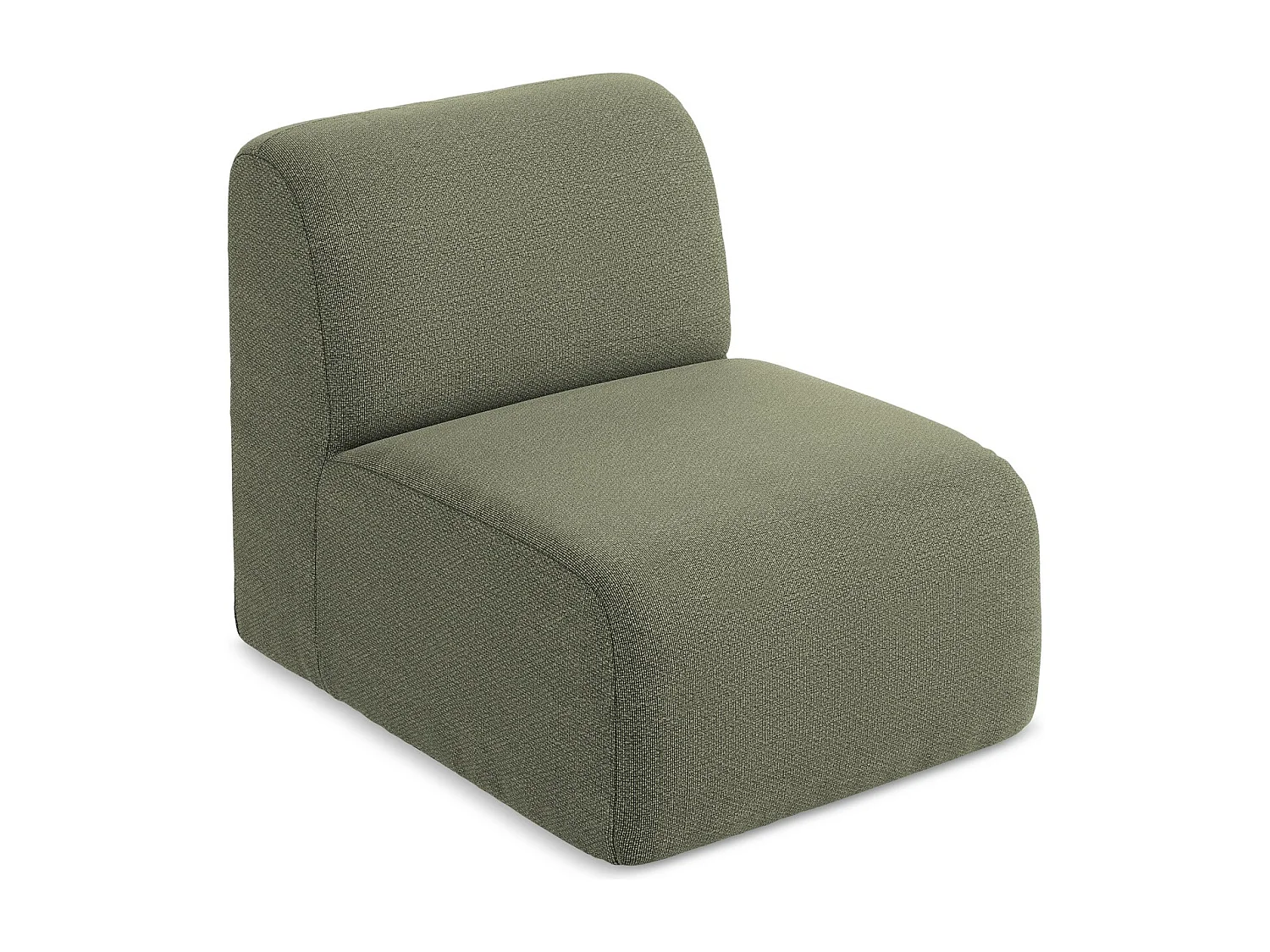 Fauteuil pour canapé modulable en tissu bouclette - olive - LANI